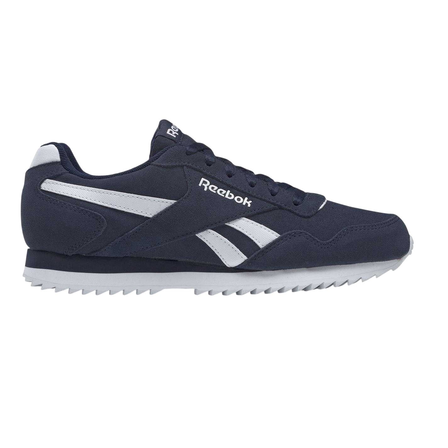 Navy-White - Front - Reebok Mens Royal Glide Ripple Suede Trainers