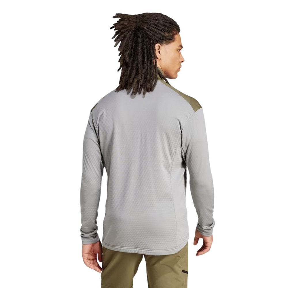Solid Grey - Back - Adidas Mens Terrex Fleece Jacket
