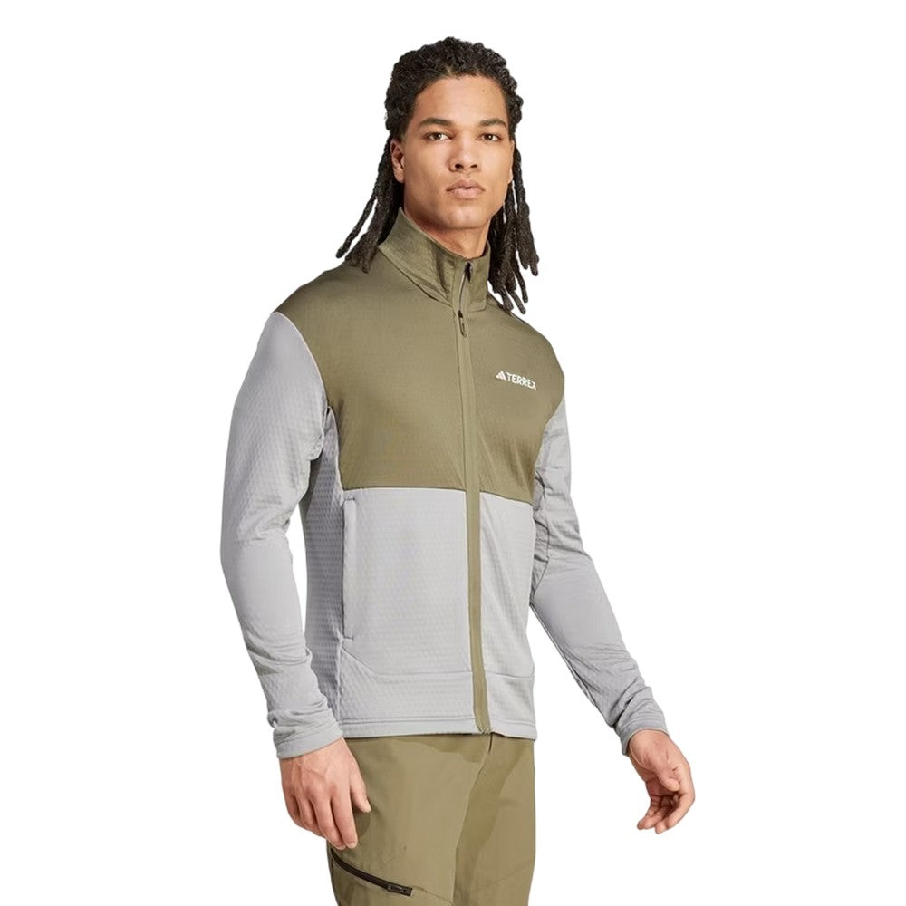Solid Grey - Side - Adidas Mens Terrex Fleece Jacket