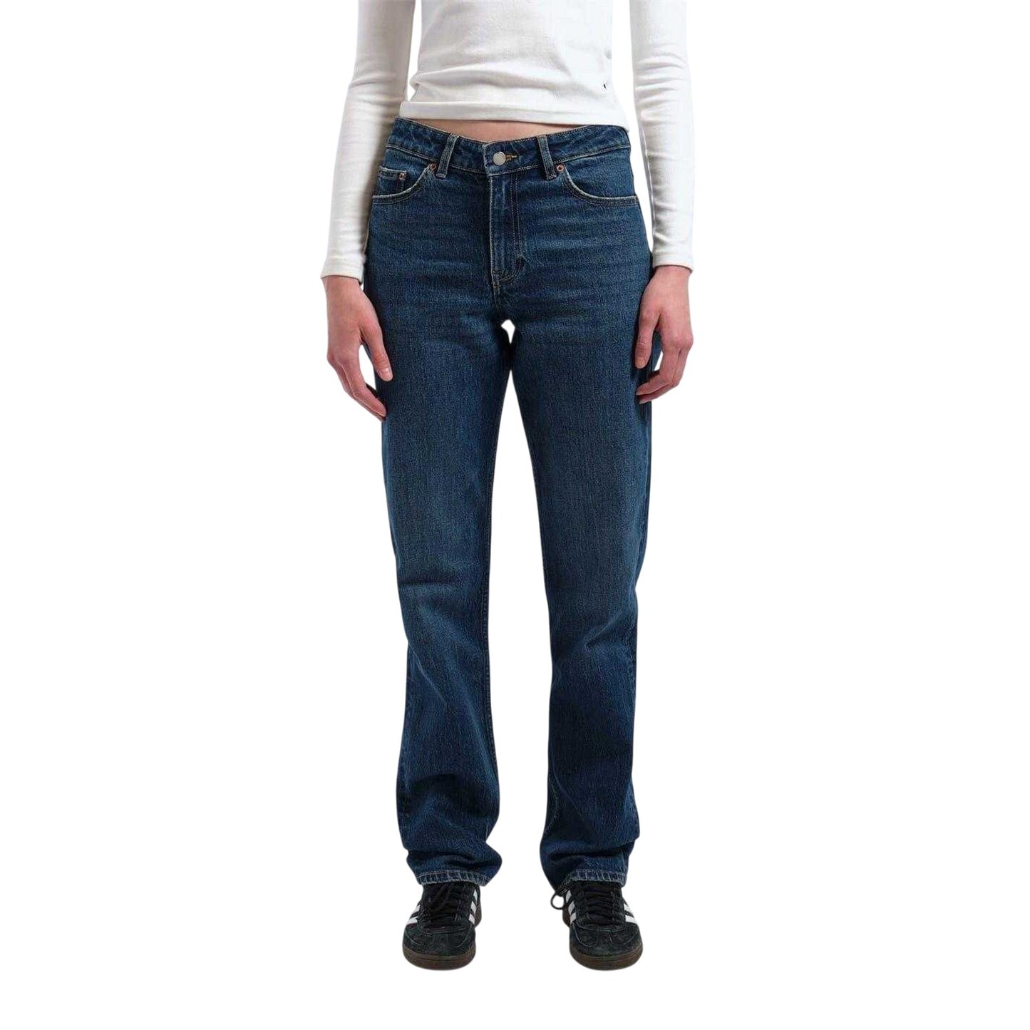 Bay Blue - Side - Dr Denim Womens-Ladies Bay Dark Used Relaxed Fit Jeans