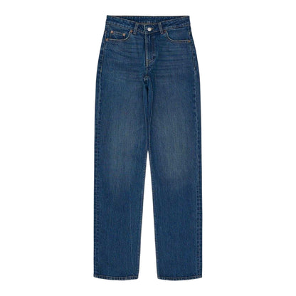 Bay Blue - Front - Dr Denim Womens-Ladies Bay Dark Used Relaxed Fit Jeans