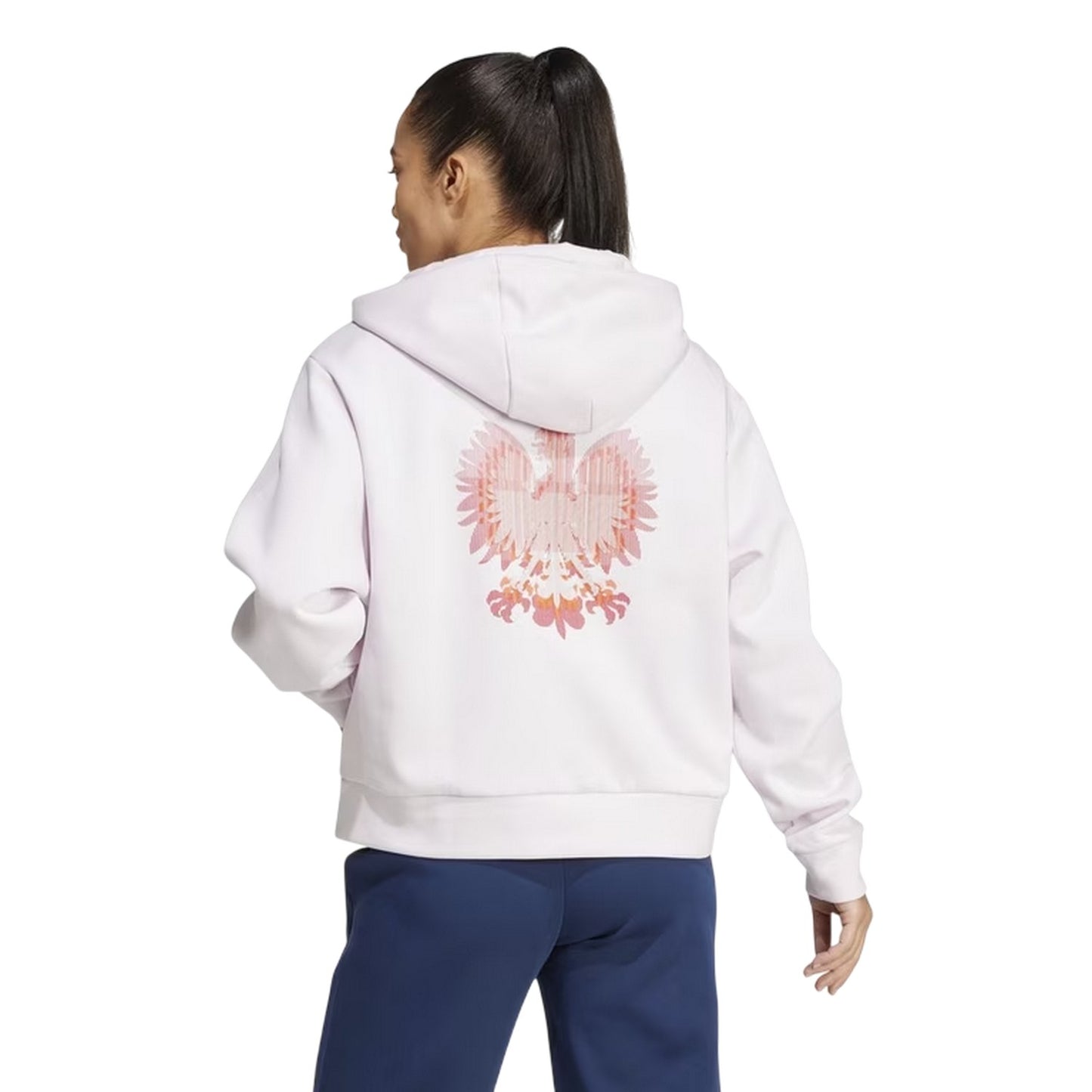 Almost Pink - Back - Adidas Womens-Ladies Poland Back Print Track Jacket