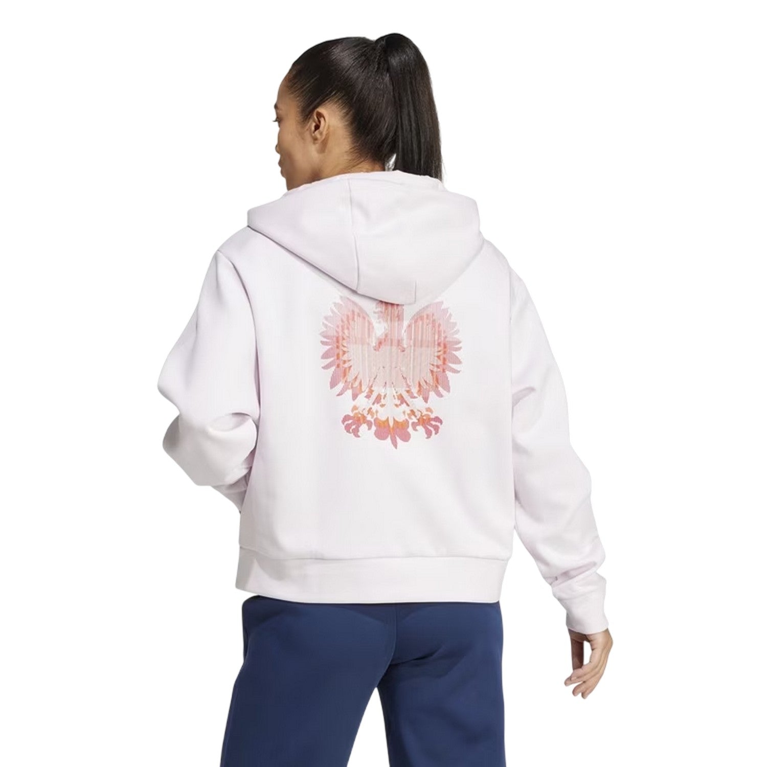 Almost Pink - Back - Adidas Womens-Ladies Poland Back Print Track Jacket