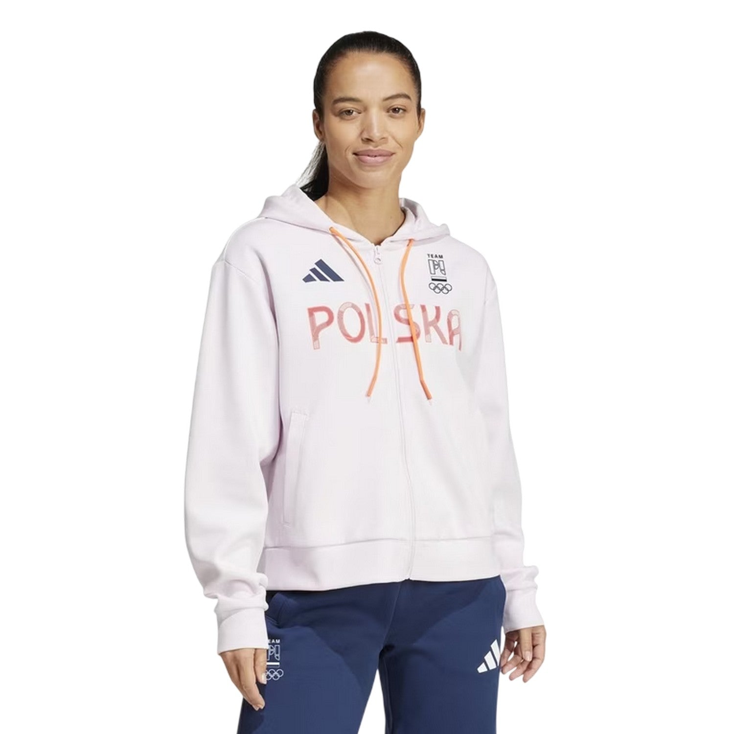 Almost Pink - Side - Adidas Womens-Ladies Poland Back Print Track Jacket