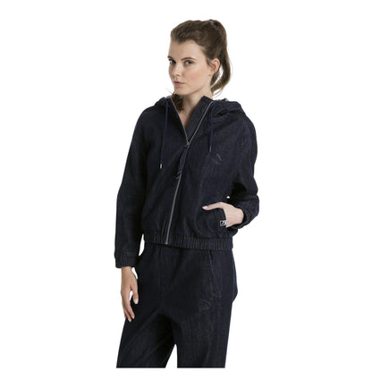 Black - Side - Puma Womens-Ladies T7 Denim Track Jacket