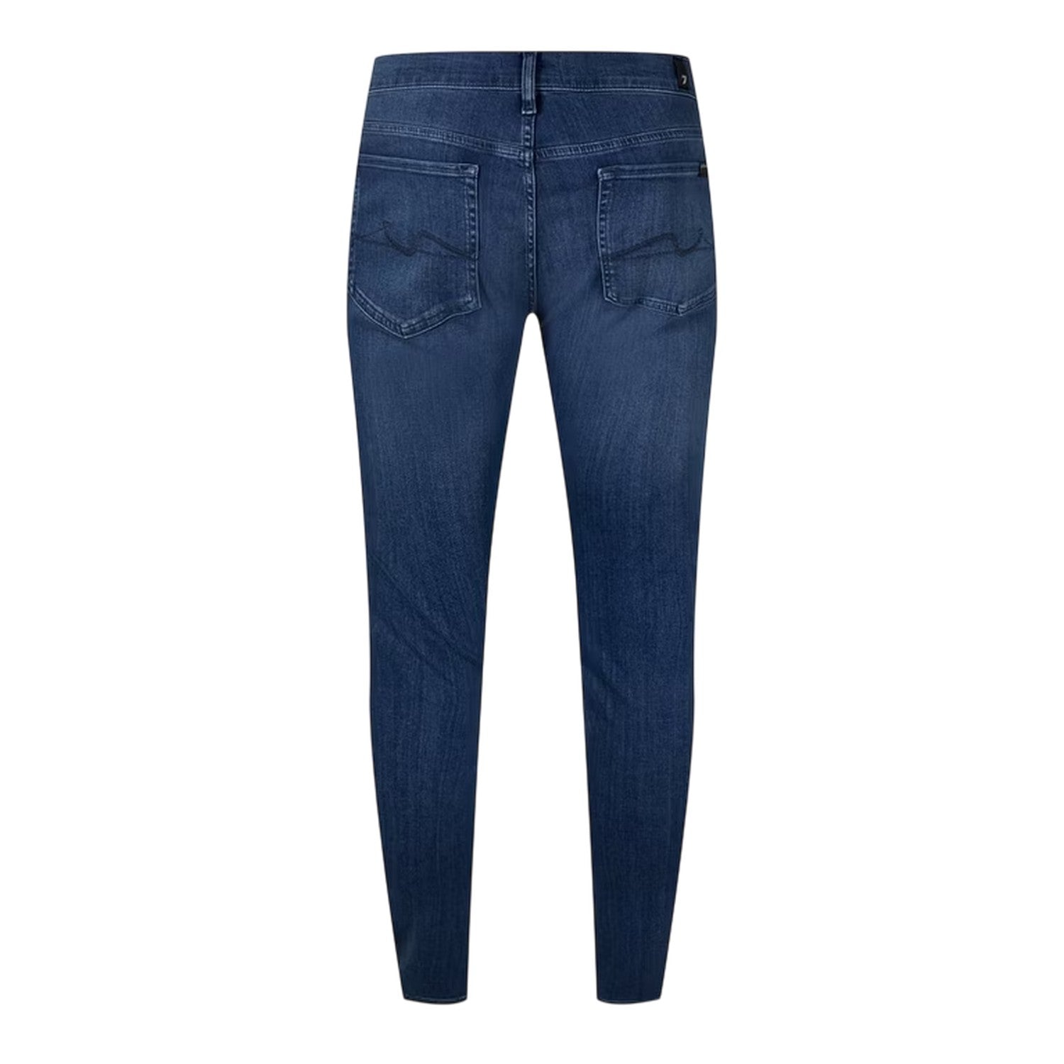 Mid Blue - Back - For All Mens Paxtyn 5 Pockets Tapered Jeans