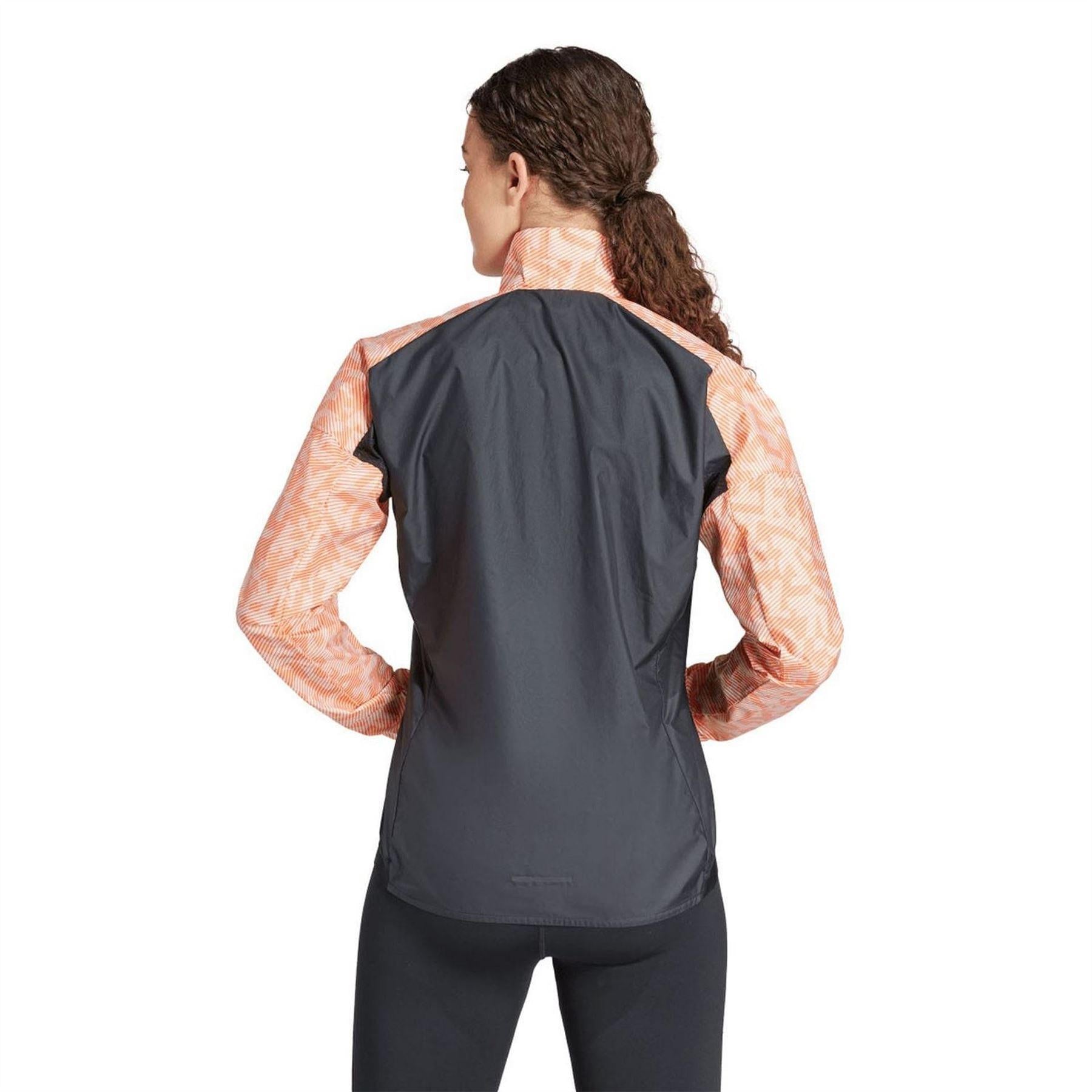 Pink - Back - Adidas Womens-Ladies Terrex Trail Windproof Running Wind Jacket