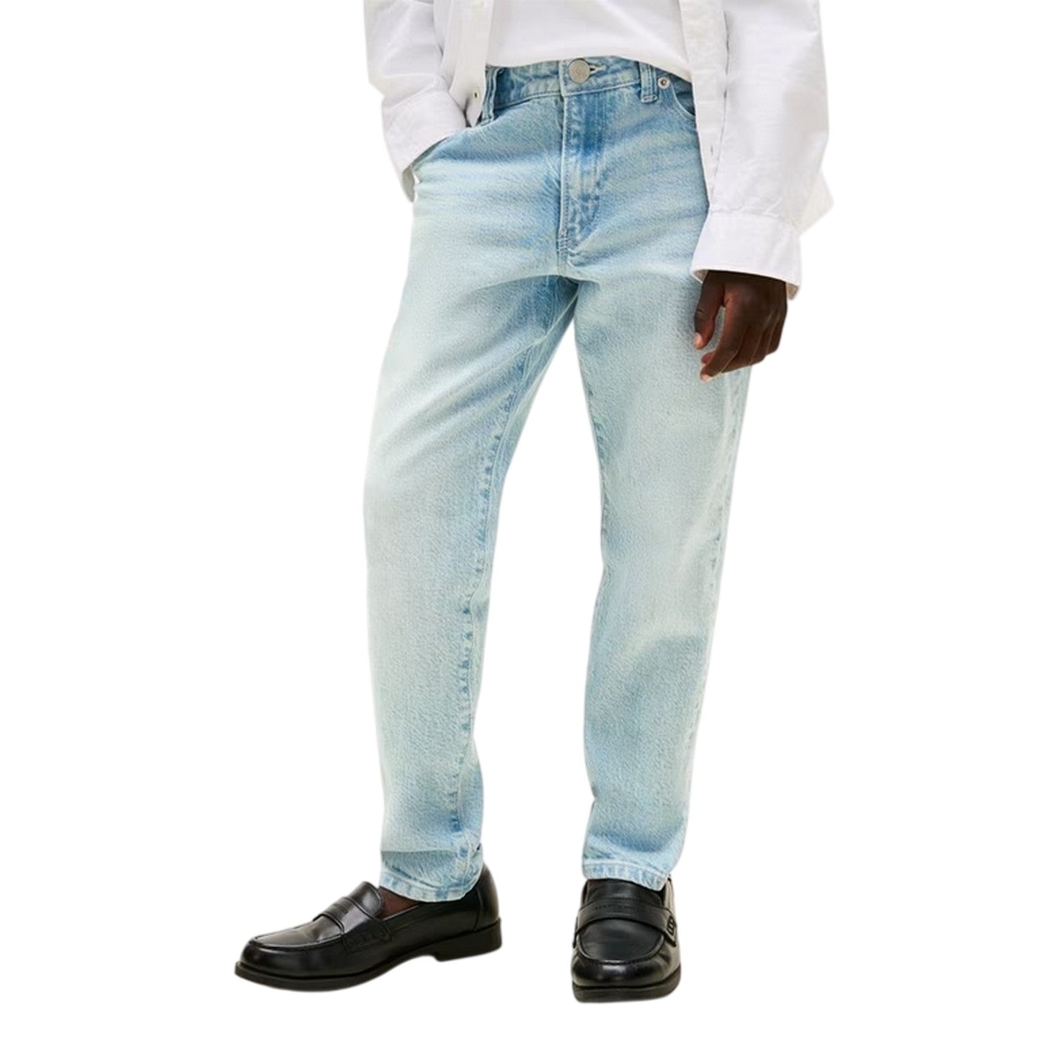 Light Wash - Back - Tommy Hilfiger Boys Modern 5 Pockets Straight Leg Jeans