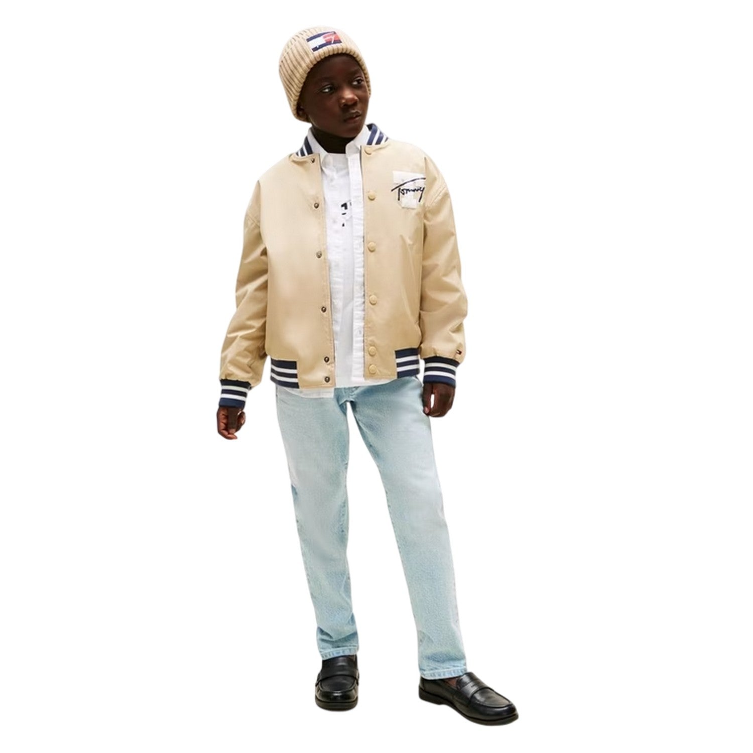 Light Wash - Side - Tommy Hilfiger Boys Modern 5 Pockets Straight Leg Jeans