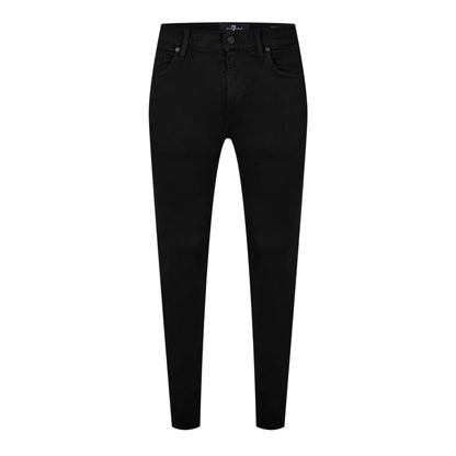 Black - Front - 7 For All Mankind Mens Paxtyn 5 Pockets Tapered Jeans