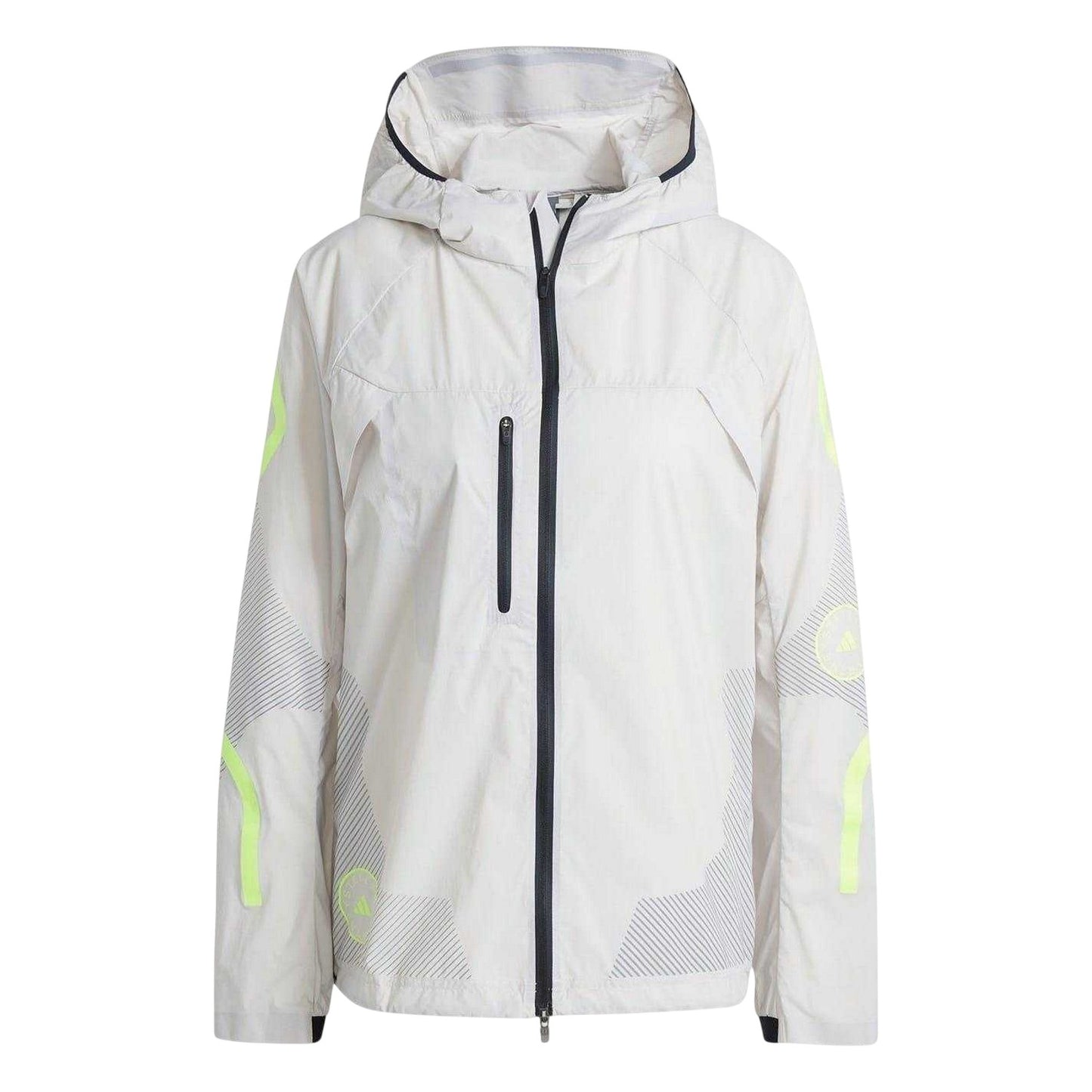 Chalk-Pearl - Front - Adidas Womens-Ladies Truepace Striped Running Jacket
