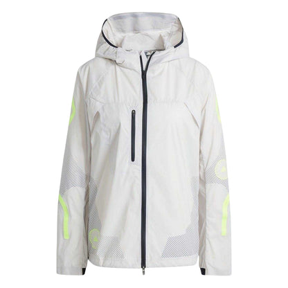 Chalk-Pearl - Front - Adidas Womens-Ladies Truepace Striped Running Jacket