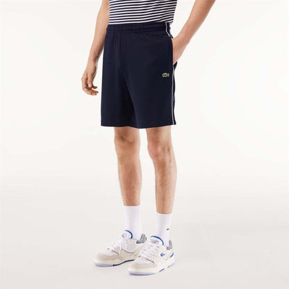 Blue-White - Front - Lacoste Mens Paris Interlock Regular Shorts