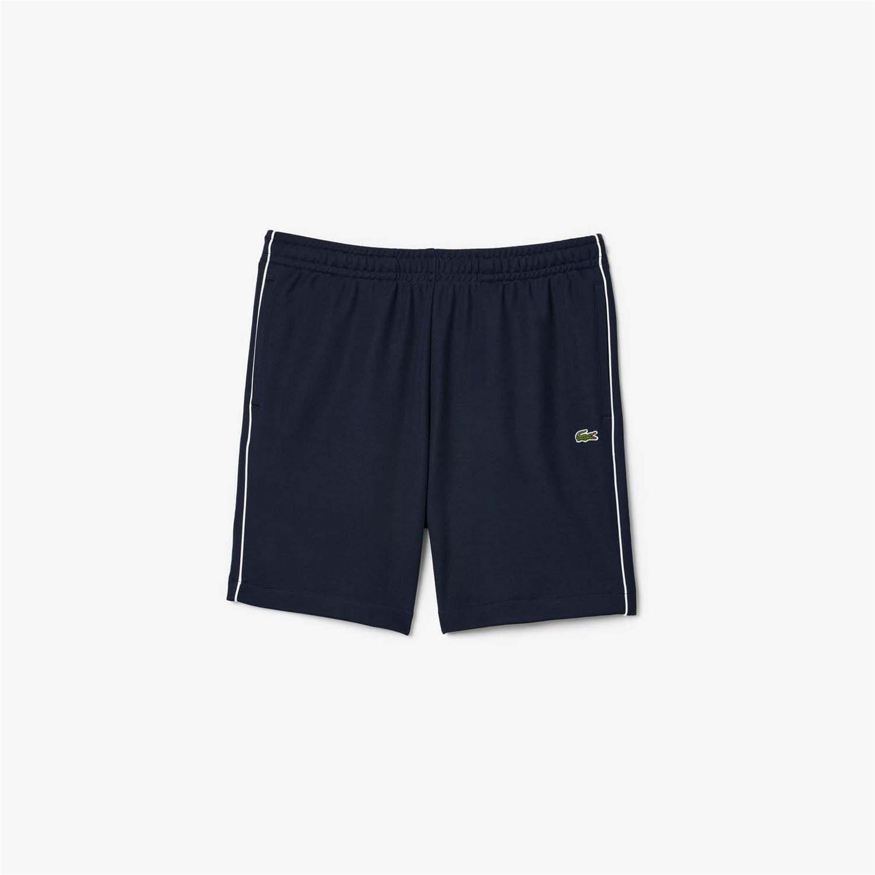 Blue-White - Back - Lacoste Mens Paris Interlock Regular Shorts