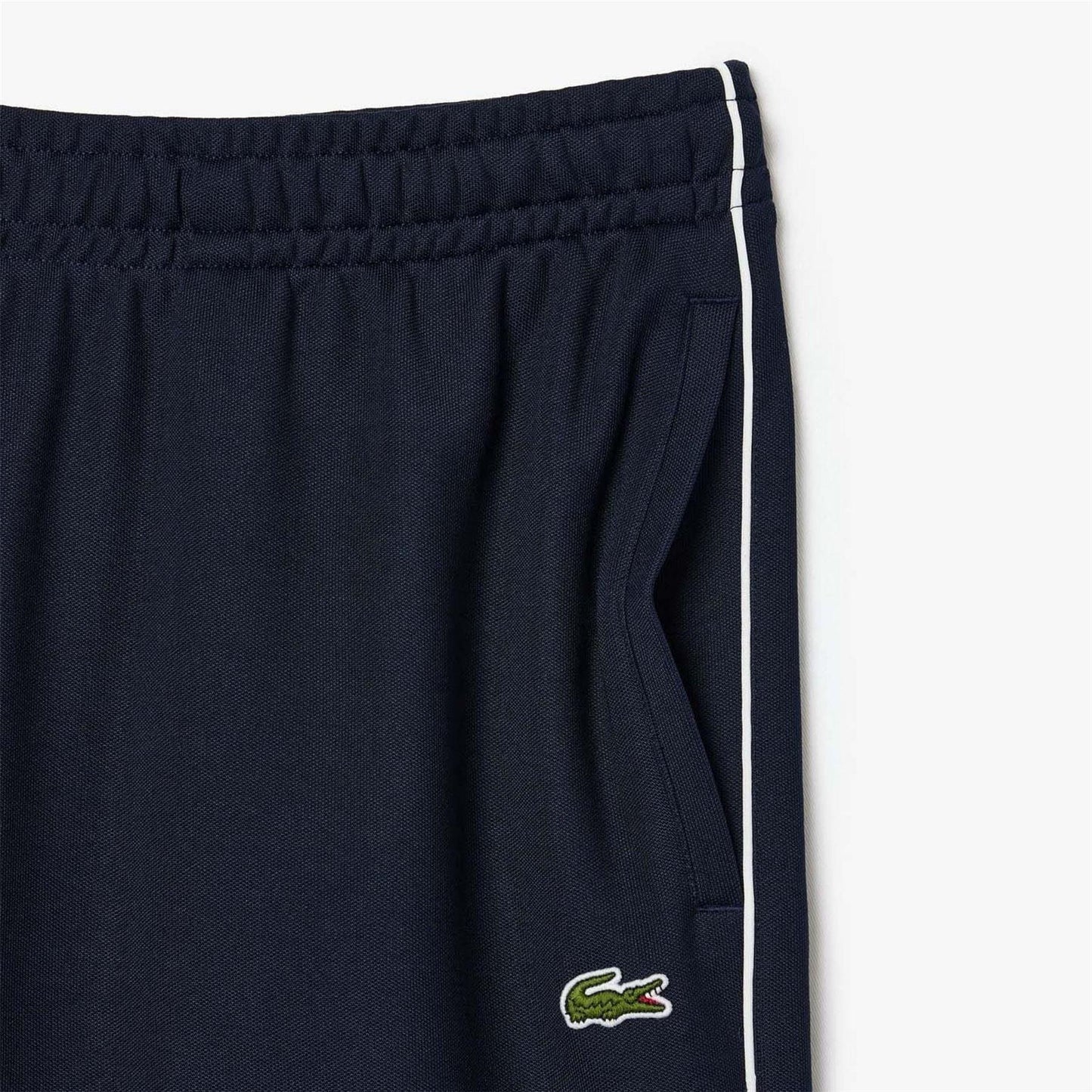 Blue-White - Side - Lacoste Mens Paris Interlock Regular Shorts