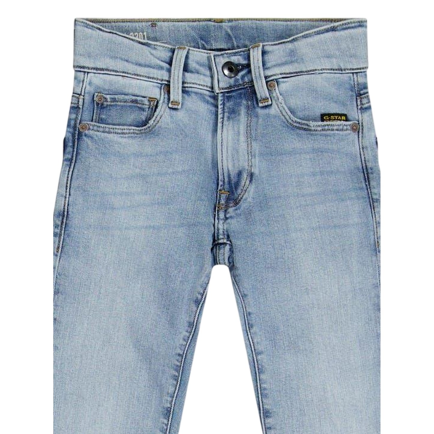 Light Blue - Side - G-Star Childrens-Kids 5 Pockets Straight Jeans