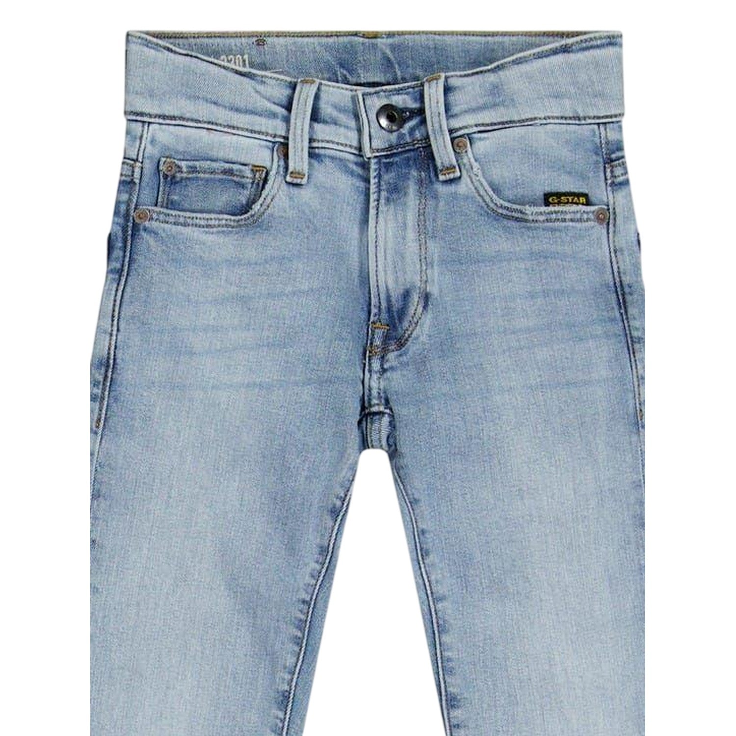 Light Blue - Side - G-Star Childrens-Kids 5 Pockets Straight Jeans