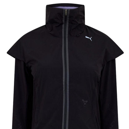 Black - Side - Puma Womens-Ladies Zip-off Sleeves Jacket