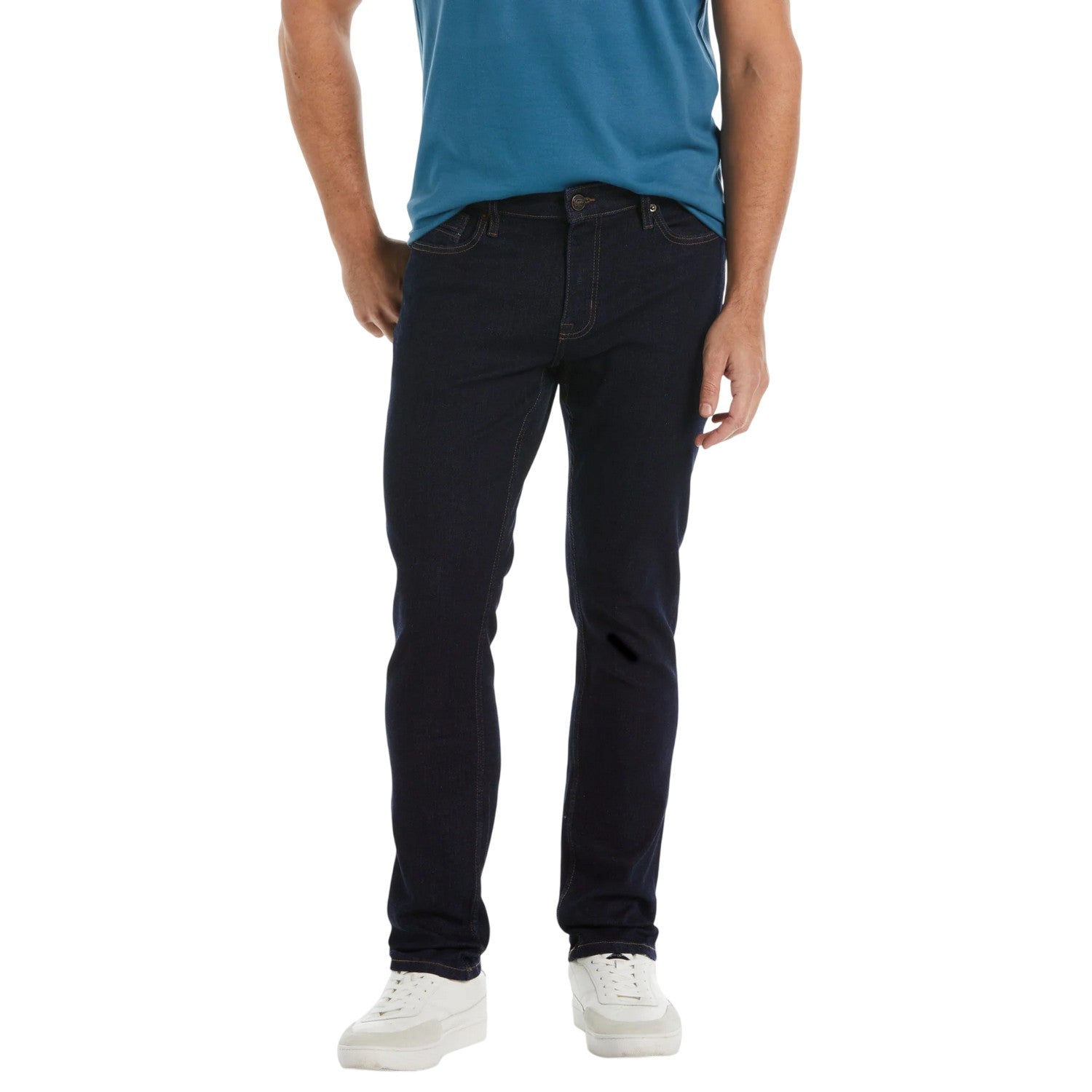Dark Indigo - Side - Original Penguin Mens Rinse 5 Pockets Slim Jeans