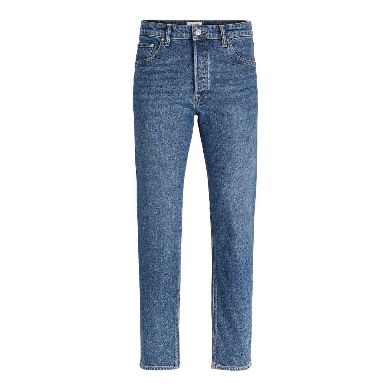 Blue Denim - Front - Jack And Jones Mens 5 Pockets Straight Jeans
