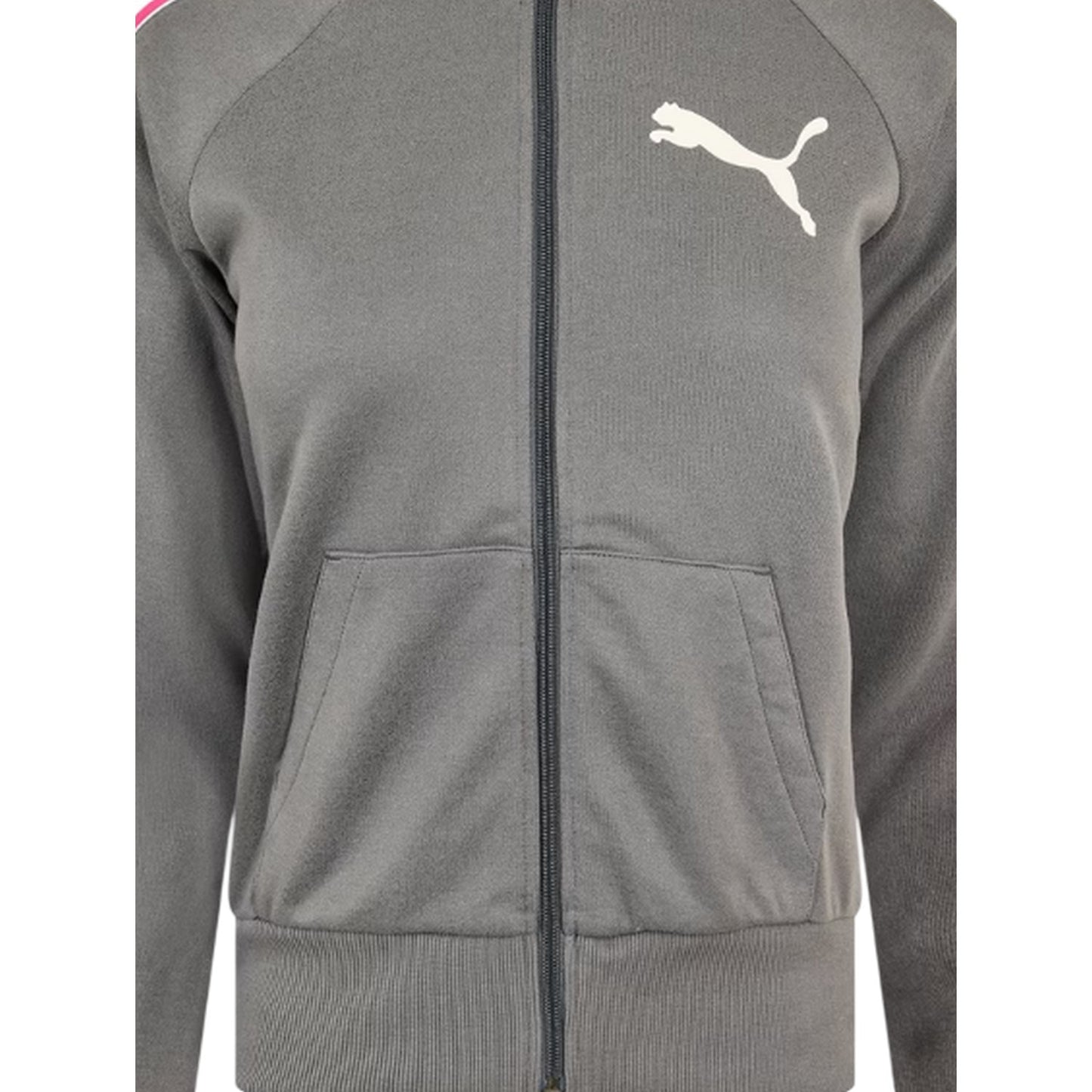 Grey-Pink - Lifestyle - Puma Womens-Ladies Striped Track Jacket