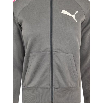 Grey-Pink - Lifestyle - Puma Womens-Ladies Striped Track Jacket