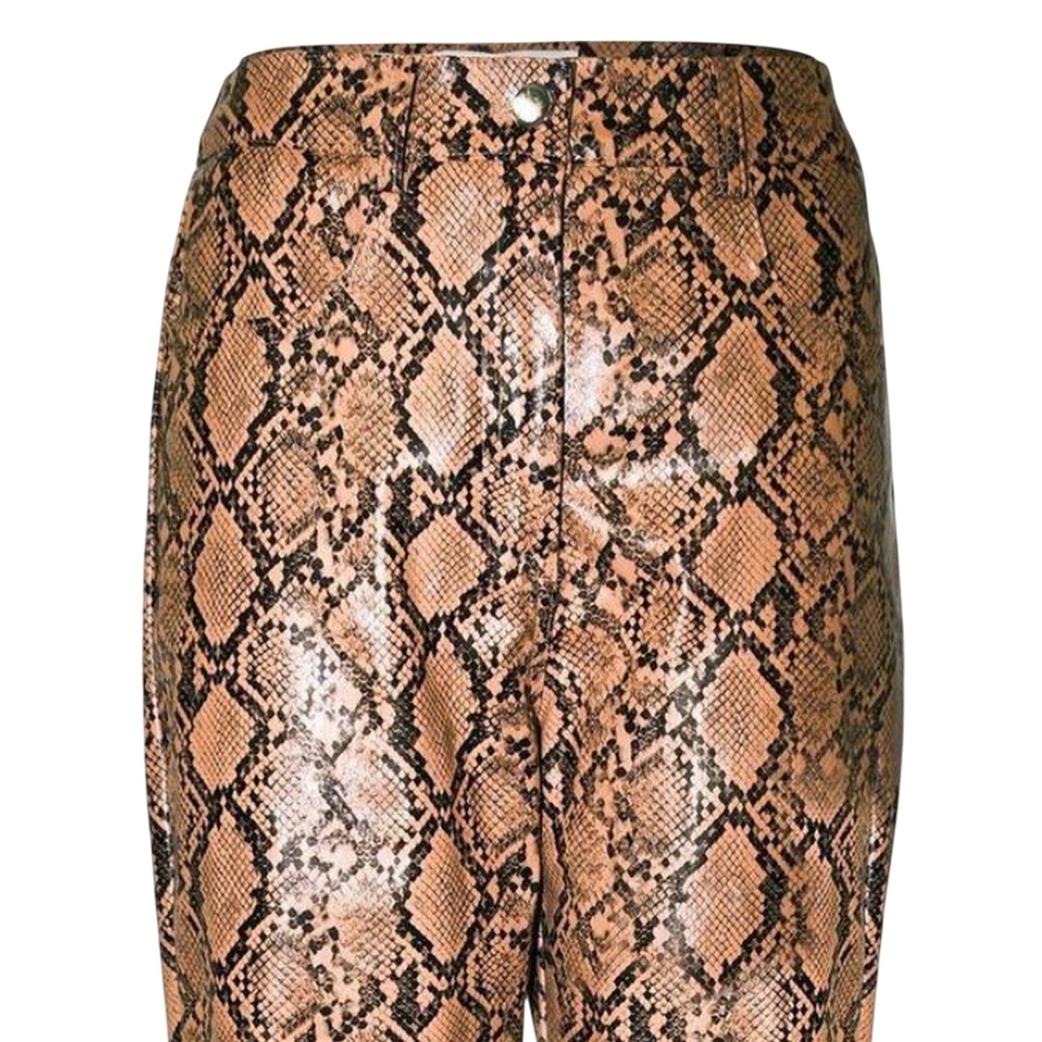 Brown - Back - AmyLynn Womens-Ladies Snake Print Trousers