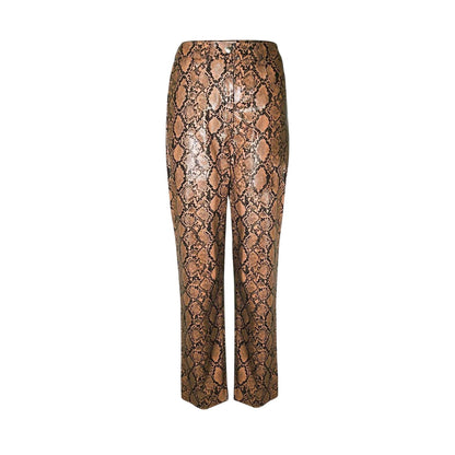 Brown - Front - AmyLynn Womens-Ladies Snake Print Trousers