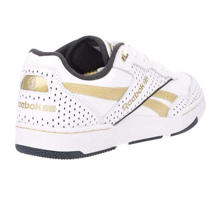 White Gold - Back - Reebok Womens-Ladies Victor Solomon 4000 II Leather Perforated Trainers