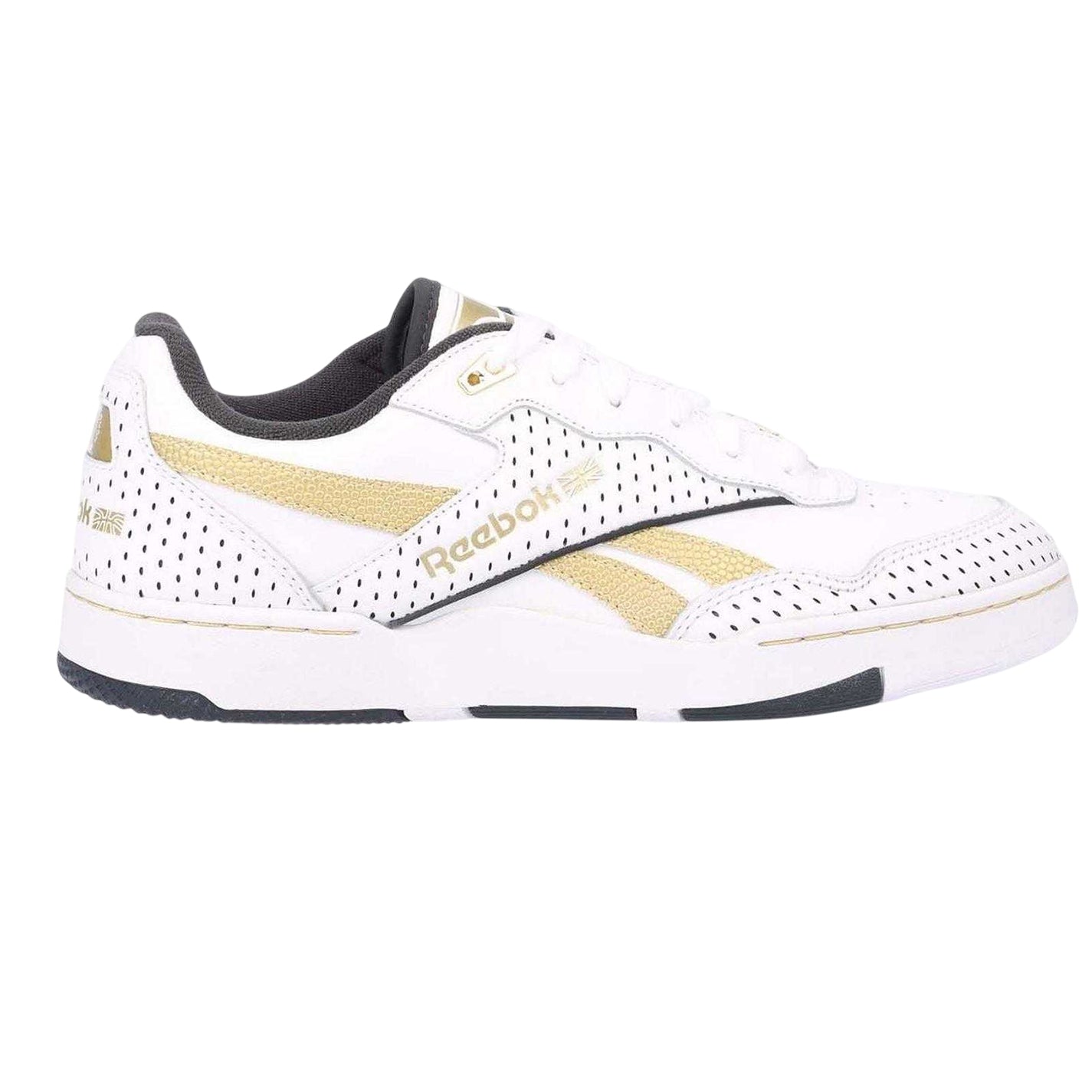 White Gold - Front - Reebok Womens-Ladies Victor Solomon 4000 II Leather Perforated Trainers