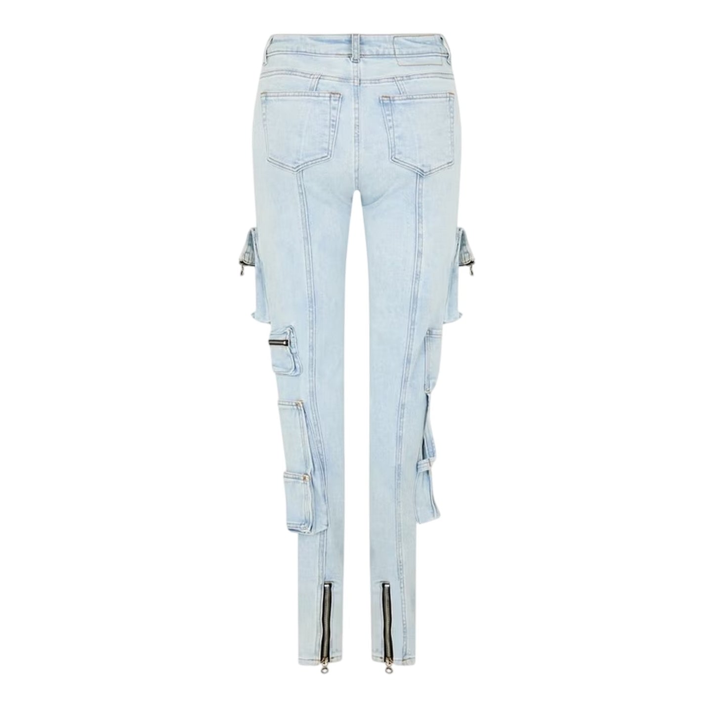 Blue Denim - Back - Diesel Womens-Ladies Skinny Cargo Jeans