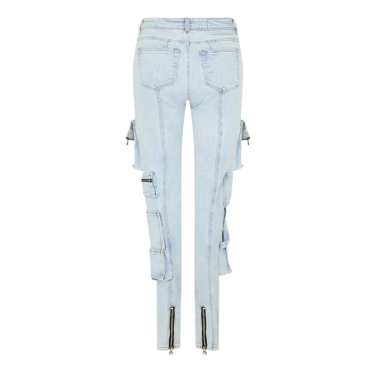 Blue Denim - Back - Diesel Womens-Ladies Skinny Cargo Jeans