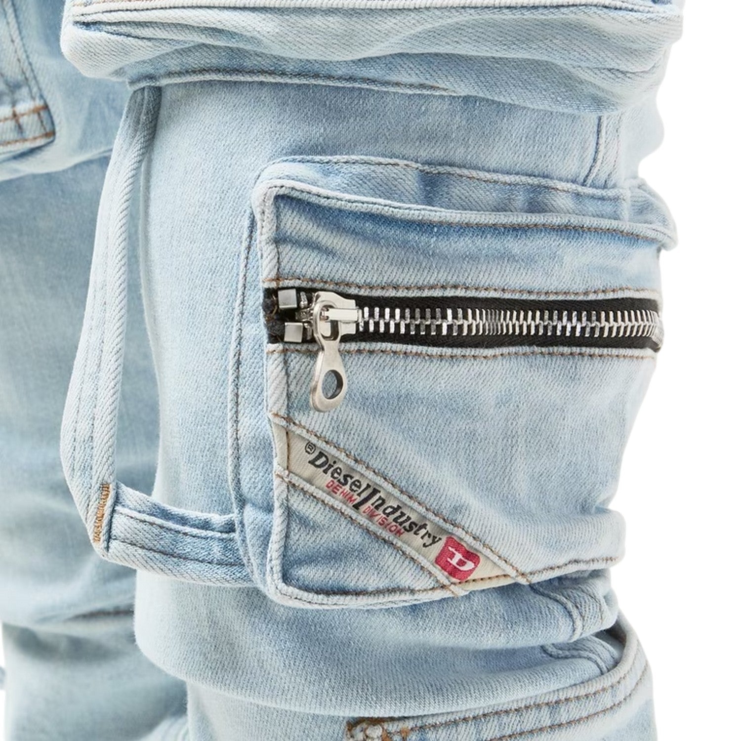 Blue Denim - Lifestyle - Diesel Womens-Ladies Skinny Cargo Jeans