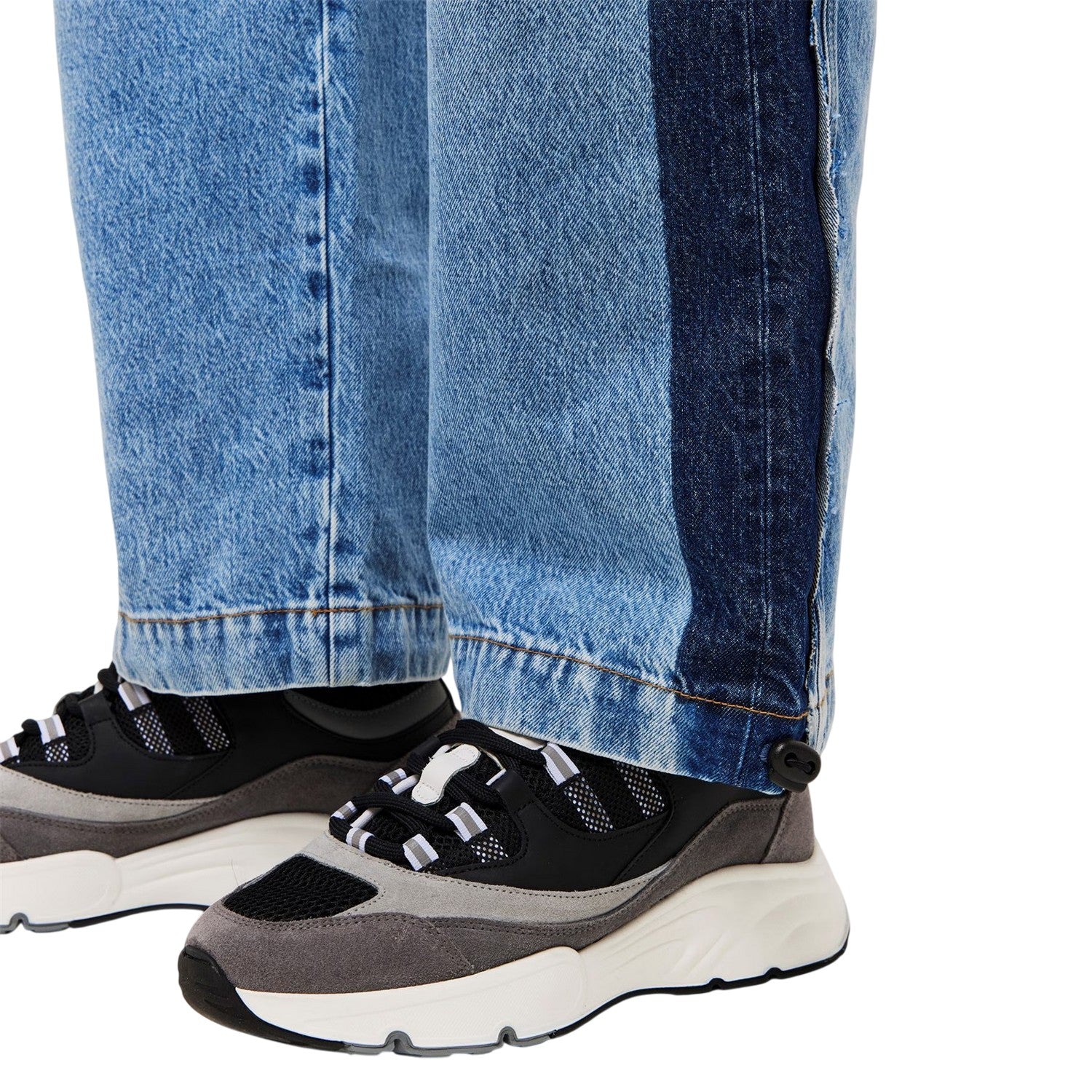Blue Denim - Side - Diesel Mens Denim Relaxed Fit Jeans
