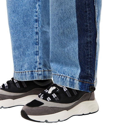 Blue Denim - Side - Diesel Mens Denim Relaxed Fit Jeans