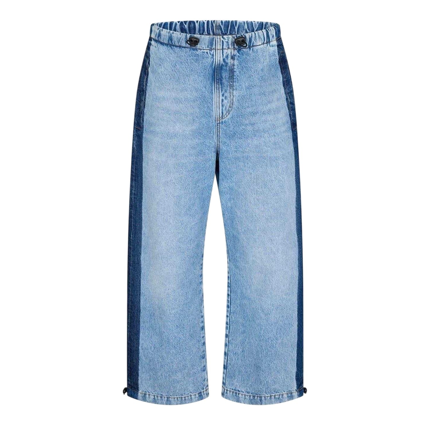 Blue Denim - Front - Diesel Mens Denim Relaxed Fit Jeans