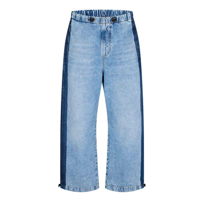 Blue Denim - Front - Diesel Mens Denim Relaxed Fit Jeans