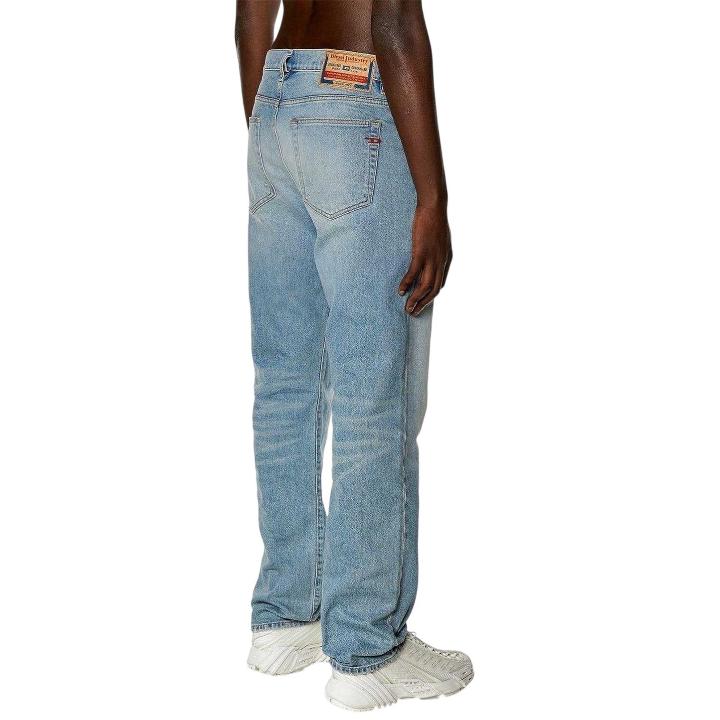 Blue Denim - Back - Diesel Mens Denim Low Rise Straight Leg Jeans
