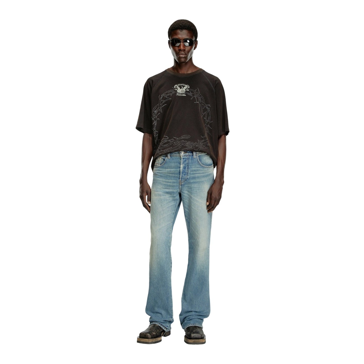 Blue Denim - Lifestyle - Diesel Mens Denim Low Rise Straight Leg Jeans