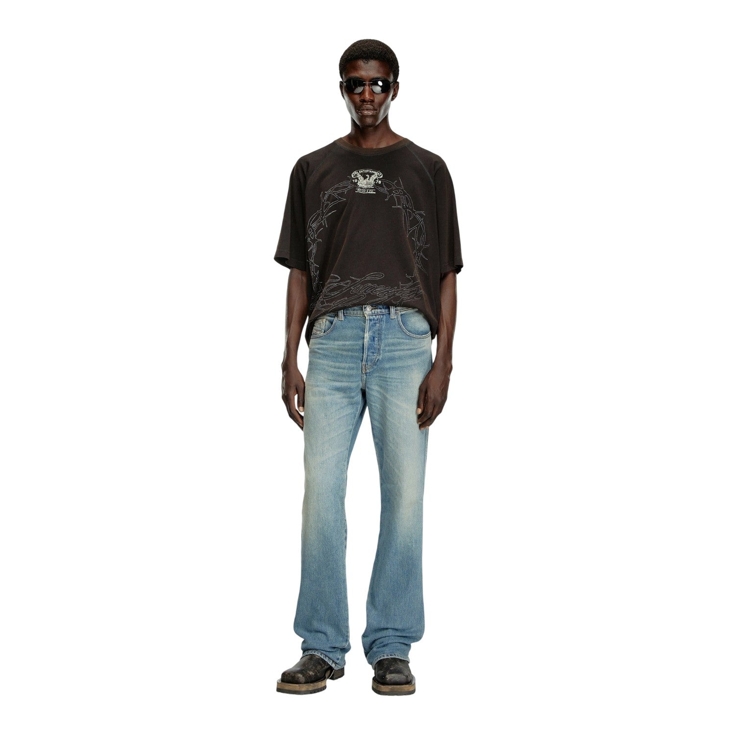 Blue Denim - Lifestyle - Diesel Mens Denim Low Rise Straight Leg Jeans