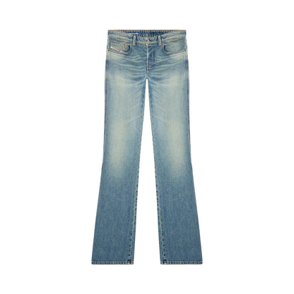 Blue Denim - Front - Diesel Mens Denim Low Rise Straight Leg Jeans