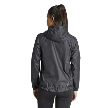 Black - Back - Adidas Womens-Ladies Own The Run Lightweight Jacket