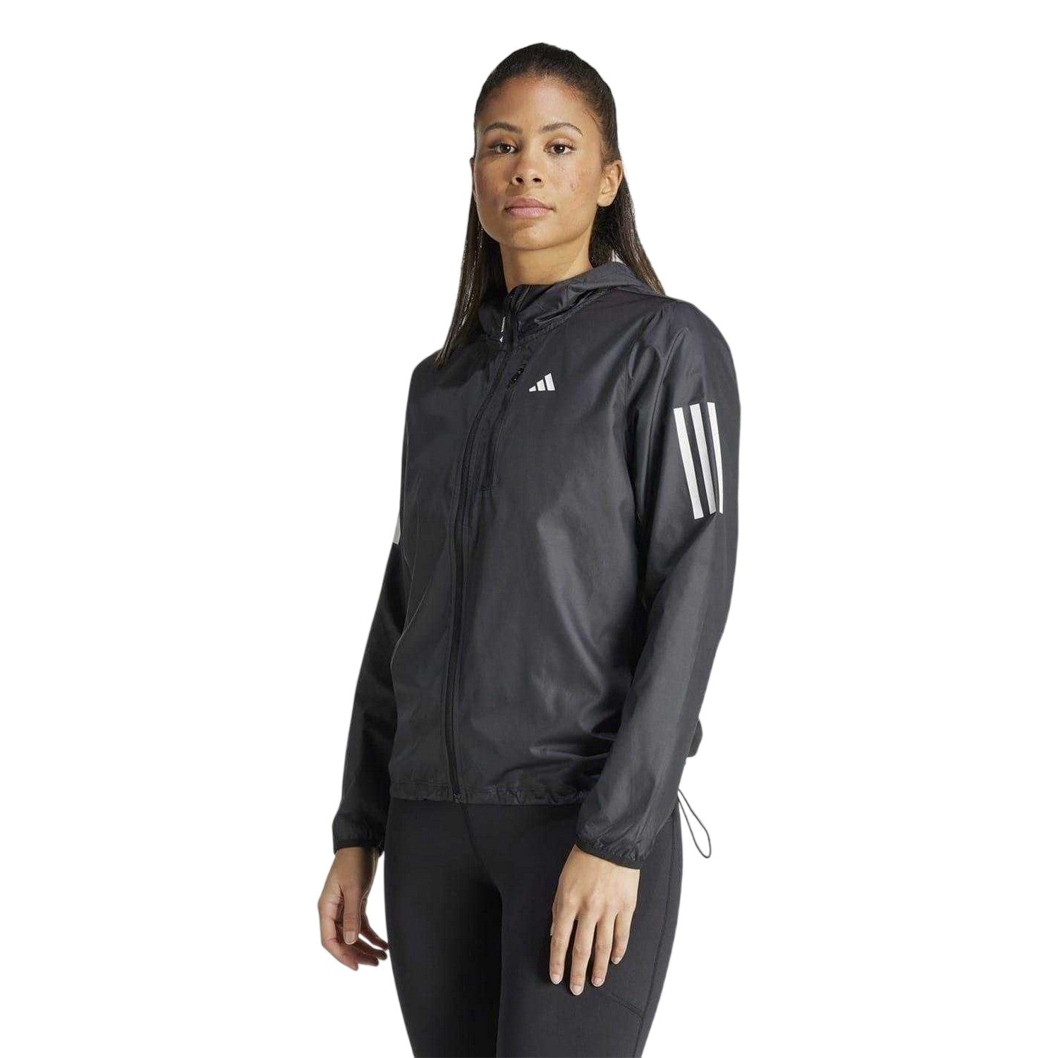 Black - Side - Adidas Womens-Ladies Own The Run Lightweight Jacket
