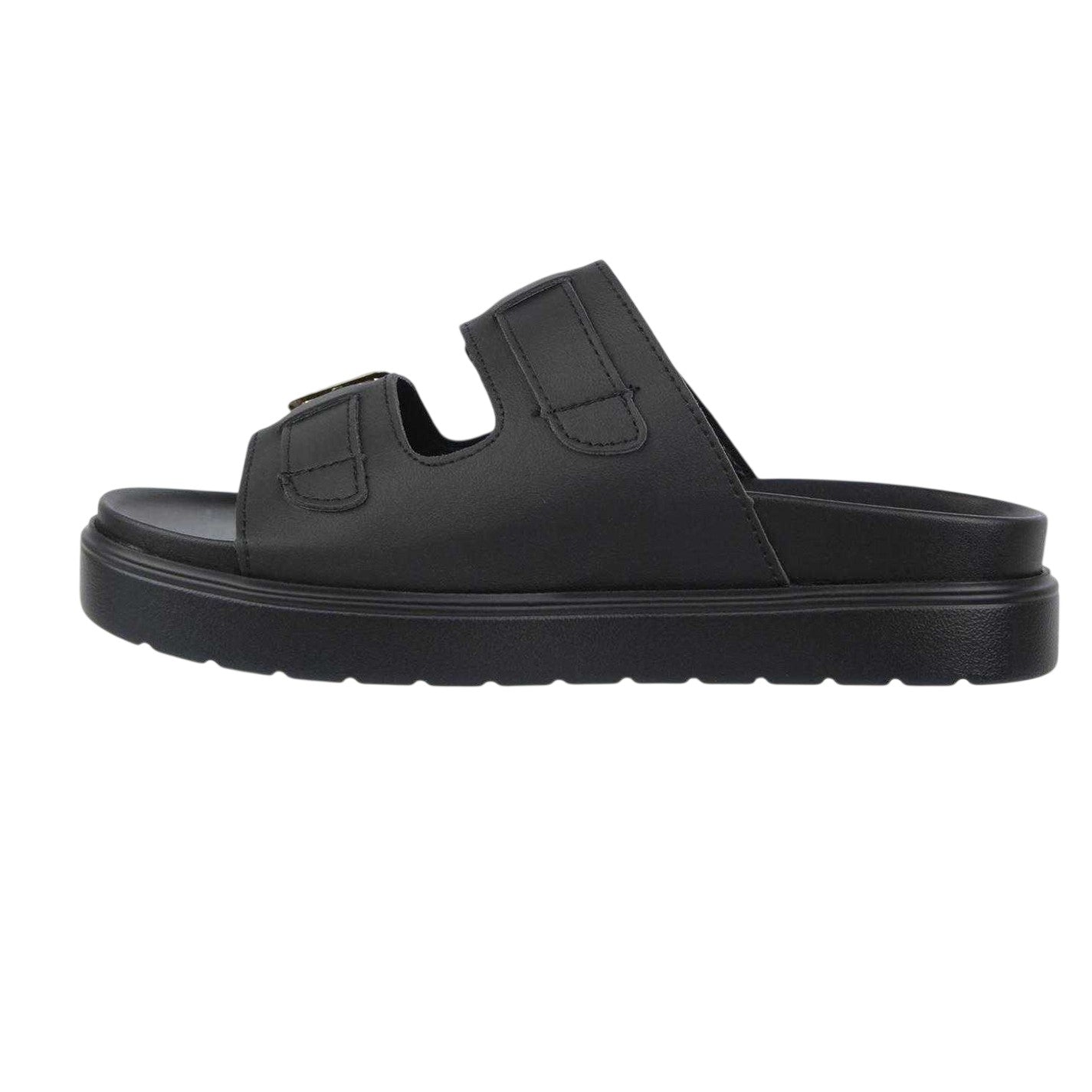 Black - Back - Biba Womens-Ladies Double Strap Flat Sandals