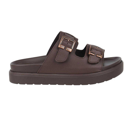Brown - Front - Biba Womens-Ladies Double Strap Flat Sandals