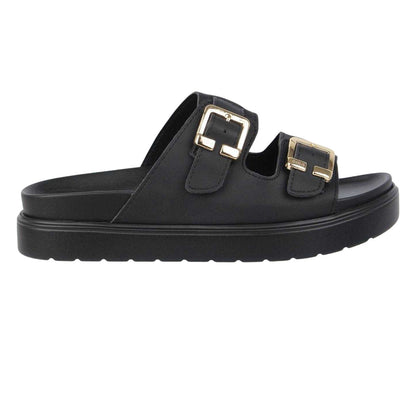 Black - Front - Biba Womens-Ladies Double Strap Flat Sandals