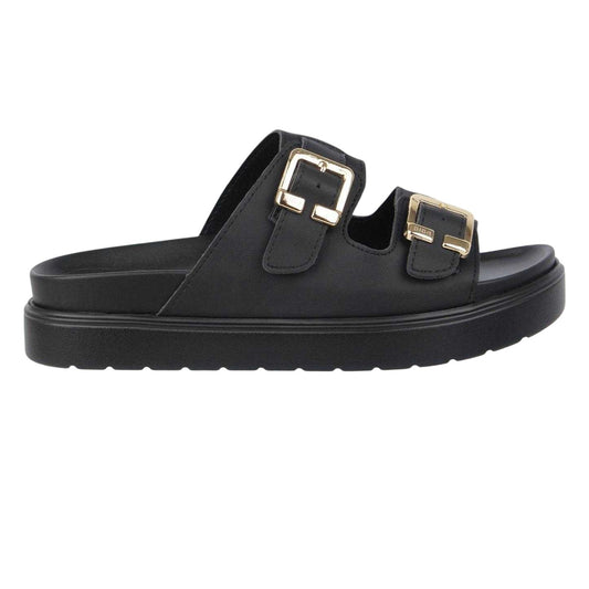 Black - Front - Biba Womens-Ladies Double Strap Flat Sandals