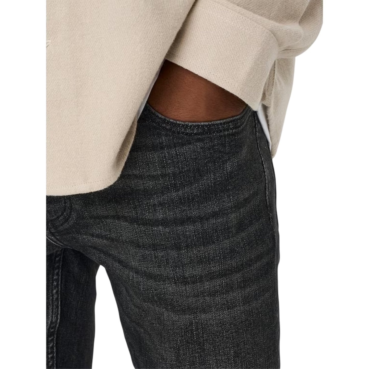 Black - Side - Only Mens 5 Pockets Slim Jeans