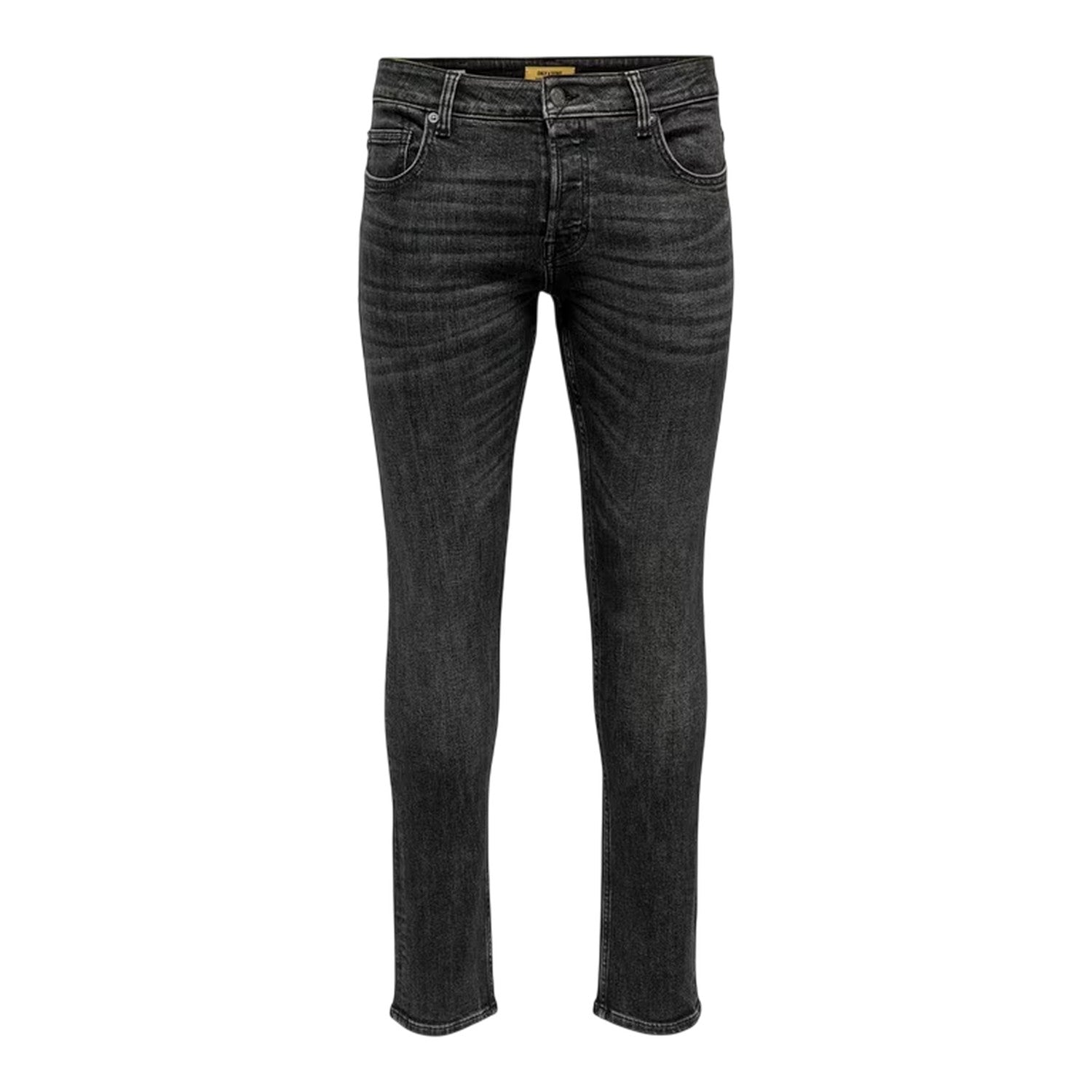 Black - Front - Only Mens 5 Pockets Slim Jeans