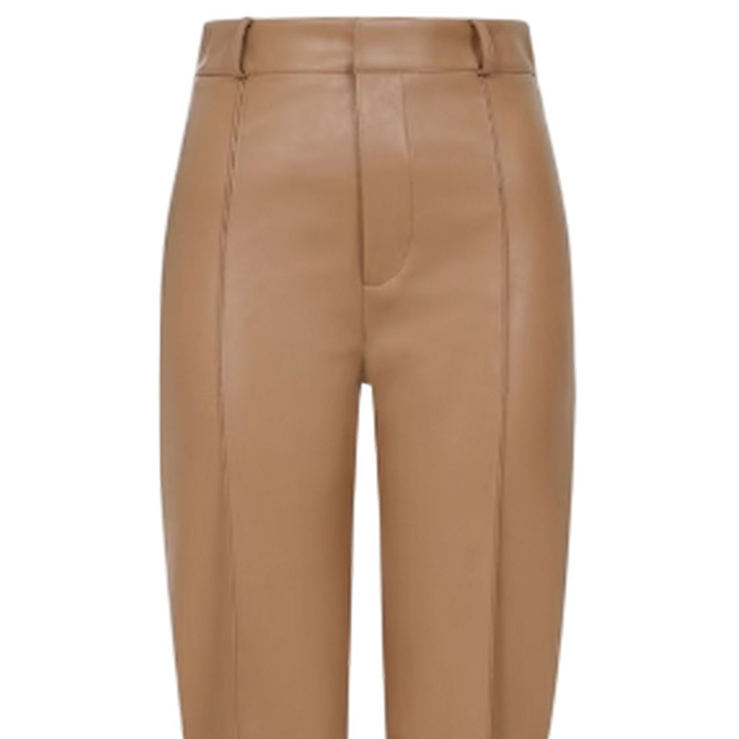 Camel - Side - Little Mistress Womens-Ladies Leather Trousers